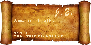 Jambrich Etelka névjegykártya
